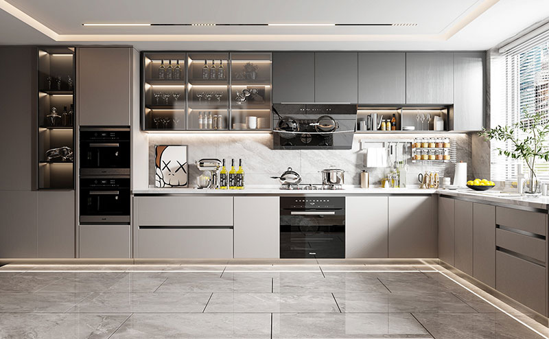 Tủ bếp chữ L 55