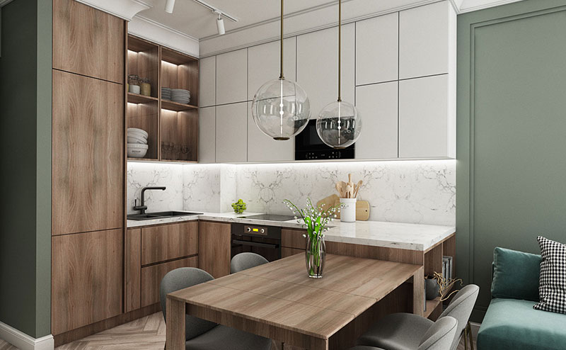 Tủ bếp chữ L 603