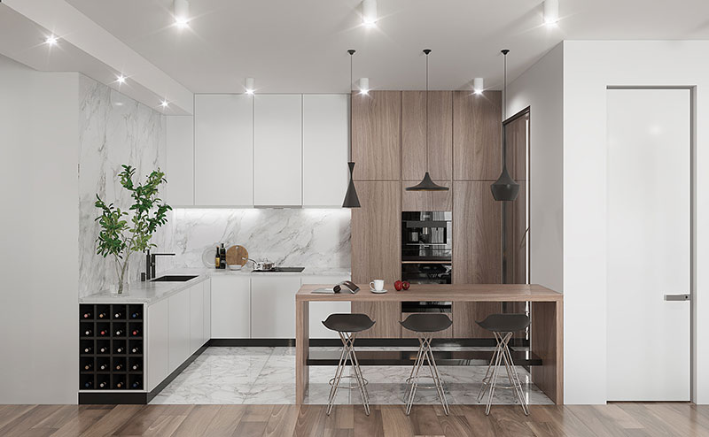 Tủ bếp chữ L 758