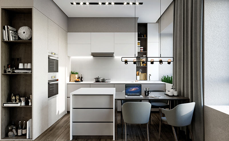 Tủ bếp có đảo bếp 489